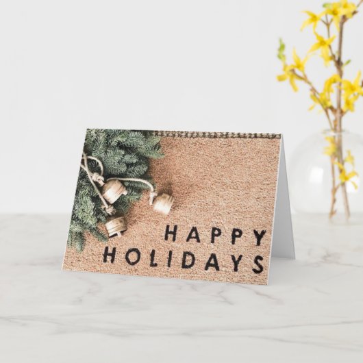 幸せな休日メリーと明るい カード (黄色い花)