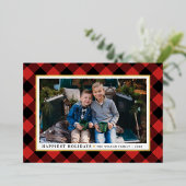 幸せな休日レッドバッファロープライド写真金ゴールド 箔シーズンカード (立ち正面)