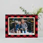 幸せな休日レッドバッファロープライド写真金ゴールド 箔シーズンカード (立ち正面)