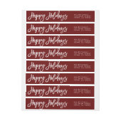 幸せな休日宛名ラベル、覆い ラップアラウンドラベル (シート)