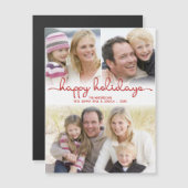 幸せな休日手の教養がある原稿の写真のコラージュ (正面/裏面)