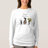 幸せな休日 かわいいペンギンのクリスマス Tシャツ (正面)