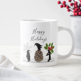 幸せな休日 かわいい おもしろい クリスマス ペンギン ジャンボコーヒーマグカップ
