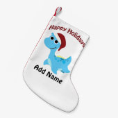 幸せな休日! かわいいNessie スモールクリスマスストッキング (正面 (吊り時))