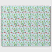 幸せな休日|のフラミンゴ及びパイナップルパターン ラッピングペーパー (フラット)