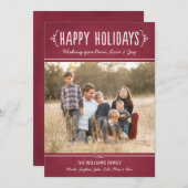 幸せな休日|の喜びの愛および平和写真 シーズンカード (正面/裏面)