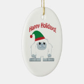 幸せな休日! クリスマスの雪男 セラミックオーナメント (右)