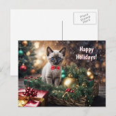 幸せな休日 クリスマス かわいい 子猫 ネコ (正面/裏面)