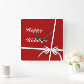 幸せな休日 スクエア壁時計 (ホーム)