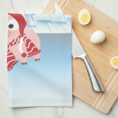 幸せな休日! 冬のブタ キッチンタオル (四つ折り)