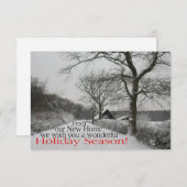 幸せな休日-新しい住所クリスマスカード 招待状 (正面/裏面)