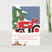 幸せな休日! 赤いトラクターカード シーズンカード (裏面)