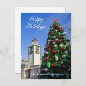 幸せな休日-農家の市場のクリスマスツリー シーズンポストカード (正面/裏面)