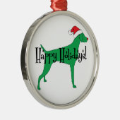 幸せな休日Weimaraner メタルオーナメント (右)