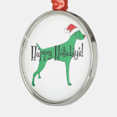 幸せな休日Weimaraner メタルオーナメント (左)
