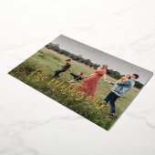 幸せな休暇の現代家族写真カスタム 箔シーズンカード (回転した状態)