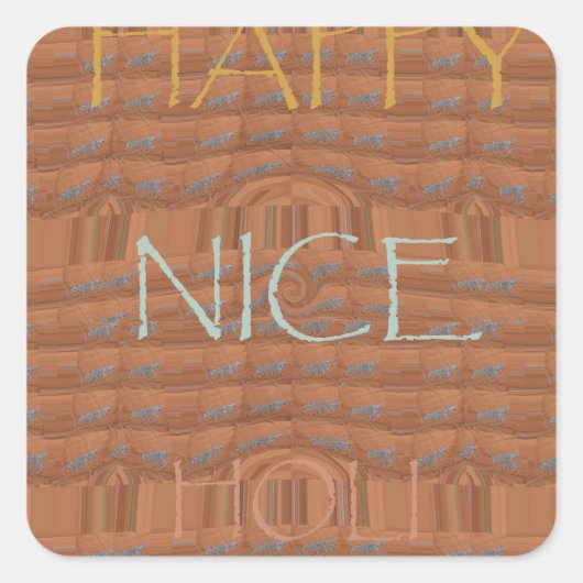 幸せな休暇 ゼブラ アート プリント スクエアシール (正面)