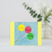 幸せな健康で裕福なバルーン肯定 ポストカード (スタンド正面)