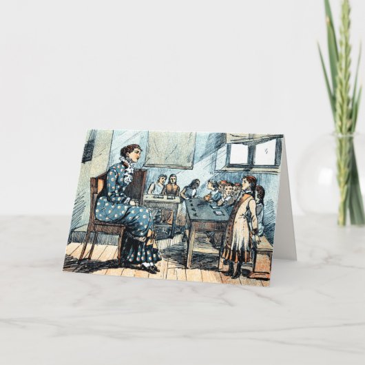 幸せな先生感謝の日。ヴィンテージ サンキューカード (正面)