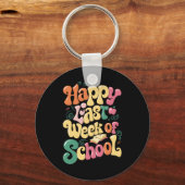幸せな先週の学校の先生の学生Groovy キーホルダー (正面)