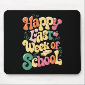 幸せな先週の学校の先生の学生Groovy マウスパッド (正面)