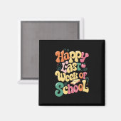 幸せな先週の学校の先生の学生Groovy マグネット (正面/裏面)