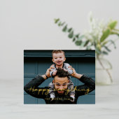 幸せな全モダンシンプル体の写真 箔シーズンポストカード (立ち正面)