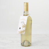 幸せな全金ゴールド冬の葉パーソナライズされた ボトルネックタグ (アングル)