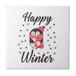 幸せな冬かわいいペンギン タイル