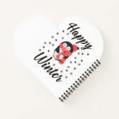 幸せな冬かわいいペンギン ノートブック (裏面)