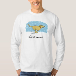 幸せな冬の雪の犬の休日 - 雪が降ります Tシャツ