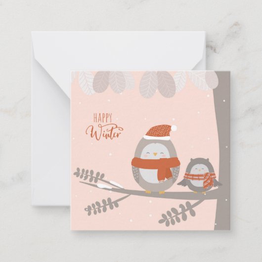 幸せな冬 ノートカード (正面)