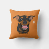 幸せな分Pinのミニチュア・ピンシャーの装飾用クッション クッション (裏面)