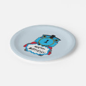 幸せな列車の男の子の誕生日のプレート ペーパープレート (アングル)