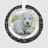 幸せな初めてのクリスマスあなたの写真オーナメント オーナメント (正面)