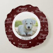 幸せな初めてのクリスマスあなたの写真 ラウンドクッション (裏面)