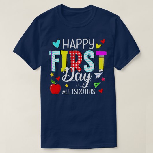 幸せな初日に戻る学校へようこそ Tシャツ (デザイン正面)