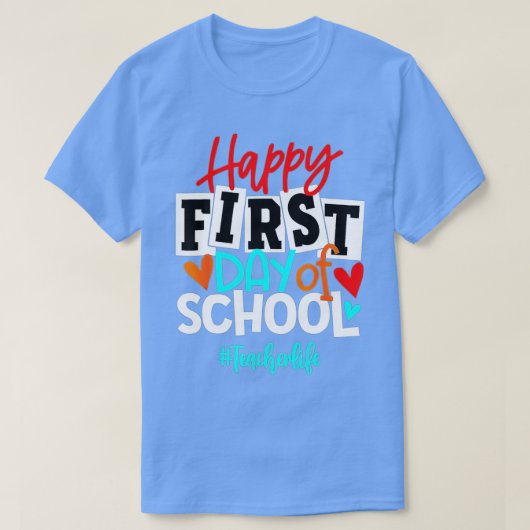 幸せな初日に戻る学校へようこそ Tシャツ (デザイン正面)