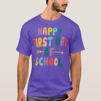 幸せな初日に戻る学校先生の学生 Tシャツ