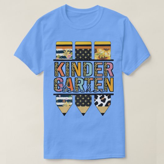 幸せな初日、ヒョウ新学期幼稚園 Tシャツ (デザイン正面)