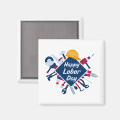 幸せな労働日の連休 マグネット (正面/裏面)