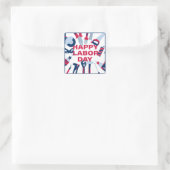 幸せな労働日の週末 スクエアシール (バッグ)