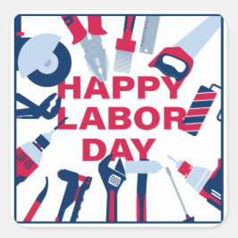 幸せな労働日の週末 スクエアシール