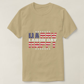 幸せな労働日ギフトアメリカ国旗Tシャツ Tシャツ