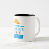 幸せな労働日、自由あなたの人生 ツートーンマグカップ (正面右)