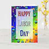 幸せな労働者の日カード カード (黄色い花)