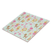 幸せな動物とおもちゃが登場するかわいいパターン タイル (側面)