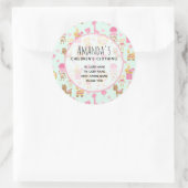 幸せな動物とおもちゃビジネスでかわいいパターン ラウンドシール (バッグ)