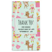 幸せな動物とおもちゃ可愛い柄ありがとう スモールペーパーバッグ (裏面)