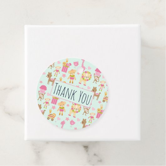 幸せな動物とおもちゃ可愛い柄ありがとう フェイバータグ (インサイチュ)